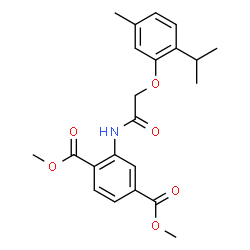 ChemSpider 2D Image | Dimethyl 2-{[(2-isopropyl-5-methylphenoxy)acetyl]amino}terephthalate | C22H25NO6
