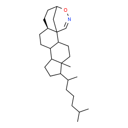 ChemSpider 2D Image | (13S)-5-Methyl-6-(6-methyl-2-heptanyl)-17-oxa-18-azapentacyclo[14.3.1.0~1,13~.0~2,10~.0~5,9~]icos-18-ene | C27H45NO