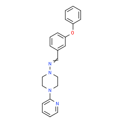 ChemSpider 2D Image | N-(3-Phenoxybenzylidene)-4-(pyridin-2-yl)piperazin-1-amine | C22H22N4O