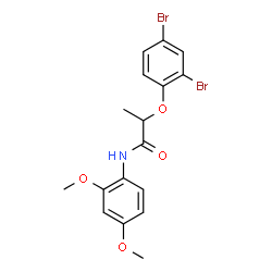 ChemSpider 2D Image | 2-(2,4-Dibromophenoxy)-N-(2,4-dimethoxyphenyl)propanamide | C17H17Br2NO4