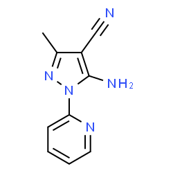 ChemSpider 2D Image | 5-Amino-3-methyl-1-(2-pyridinyl)-1H-pyrazole-4-carbonitrile | C10H9N5