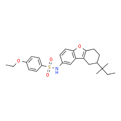 ChemSpider 2D Image | 4-Ethoxy-N-[8-(2-methyl-2-butanyl)-6,7,8,9-tetrahydrodibenzo[b,d]furan-2-yl]benzenesulfonamide | C25H31NO4S