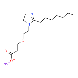 ChemSpider 2D Image | Sodium 3-[2-(2-heptyl-4,5-dihydro-1H-imidazol-1-yl)ethoxy]propanoate | C15H27N2NaO3