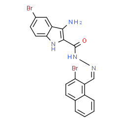ChemSpider 2D Image | 3-Amino-5-bromo-N'-[(Z)-(2-bromo-1-naphthyl)methylene]-1H-indole-2-carbohydrazide | C20H14Br2N4O