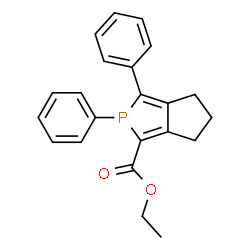 ChemSpider 2D Image | Ethyl 2,3-diphenyl-2,4,5,6-tetrahydrocyclopenta[c]phosphole-1-carboxylate | C22H21O2P