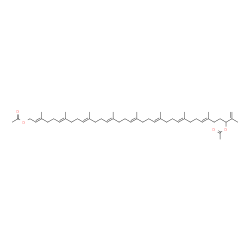 ChemSpider 2D Image | (6E,10E,14E,18E,22E,26E,30E,34E)-2,6,10,14,18,22,26,30,34-Nonamethyl-1,6,10,14,18,22,26,30,34-hexatriacontanonaene-3,36-diyl diacetate | C49H78O4