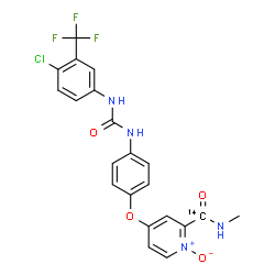 ChemSpider 2D Image | 4-[4-({[4-Chloro-3-(trifluoromethyl)phenyl]carbamoyl}amino)phenoxy]-N-methyl-2-pyridine(~14~C)carboxamide 1-oxide | C2014CH16ClF3N4O4