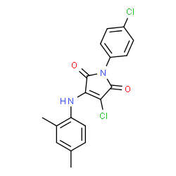 ChemSpider 2D Image | 3-Chloro-1-(4-chlorophenyl)-4-[(2,4-dimethylphenyl)amino]-1H-pyrrole-2,5-dione | C18H14Cl2N2O2