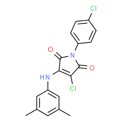 ChemSpider 2D Image | 3-Chloro-1-(4-chlorophenyl)-4-[(3,5-dimethylphenyl)amino]-1H-pyrrole-2,5-dione | C18H14Cl2N2O2