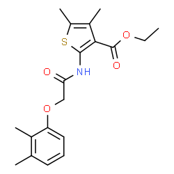 ChemSpider 2D Image | 3-thiophenecarboxylic acid, 2-[[2-(2,3-dimethylphenoxy)acetyl]amino]-4,5-dimethyl-, ethyl ester | C19H23NO4S