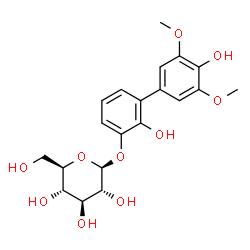 ChemSpider 2D Image | 2,4'-Dihydroxy-3',5'-dimethoxy-3-biphenylyl beta-D-glucopyranoside | C20H24O10