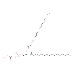 ChemSpider 2D Image | (2R)-3-{[(2,3-Dihydroxypropoxy)(hydroxy)phosphoryl]oxy}-2-(palmitoyloxy)propyl palmitate | C38H75O10P