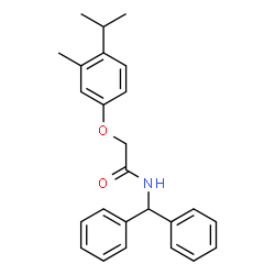 ChemSpider 2D Image | N-(Diphenylmethyl)-2-(4-isopropyl-3-methylphenoxy)acetamide | C25H27NO2