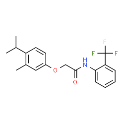 ChemSpider 2D Image | 2-(4-Isopropyl-3-methylphenoxy)-N-[2-(trifluoromethyl)phenyl]acetamide | C19H20F3NO2