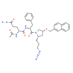 ChemSpider 2D Image | N~2~-Acetyl-N~1~-{(2R)-1-[(2S,4R)-2-(3-azidopropyl)-4-(2-naphthylmethoxy)-1-pyrrolidinyl]-1-oxo-3-phenyl-2-propanyl}-D-glutamamide | C34H41N7O5