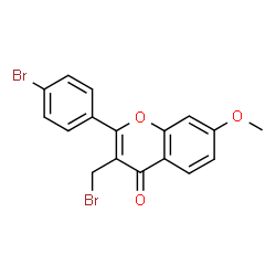 ChemSpider 2D Image | 3-(Bromomethyl)-2-(4-bromophenyl)-7-methoxy-4H-chromen-4-one | C17H12Br2O3