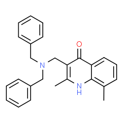 ChemSpider 2D Image | 3-[(Dibenzylamino)methyl]-2,8-dimethylquinolin-4-ol | C26H26N2O
