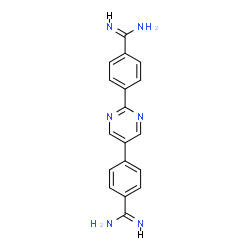 ChemSpider 2D Image | 4,4'-pyrimidine-2,5-diyldibenzenecarboximidamide | C18H16N6