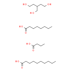 ChemSpider 2D Image | butyric acid; decanoic acid; 3-(hydroxymethyl)pentane-1,5-diol; octanoic acid | C28H58O9