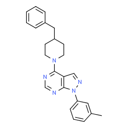 ChemSpider 2D Image | 4-(4-Benzyl-1-piperidinyl)-1-(3-methylphenyl)-1H-pyrazolo[3,4-d]pyrimidine | C24H25N5