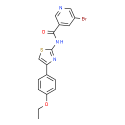 ChemSpider 2D Image | 5-Bromo-N-[4-(4-ethoxyphenyl)-1,3-thiazol-2-yl]nicotinamide | C17H14BrN3O2S