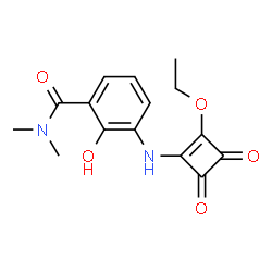 ChemSpider 2D Image | 3-[(2-Ethoxy-3,4-dioxo-1-cyclobuten-1-yl)amino]-2-hydroxy-N,N-dimethylbenzamide | C15H16N2O5
