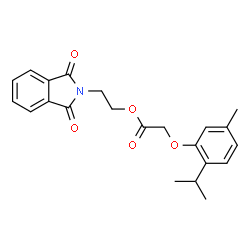ChemSpider 2D Image | 2-(1,3-Dioxo-1,3-dihydro-2H-isoindol-2-yl)ethyl (2-isopropyl-5-methylphenoxy)acetate | C22H23NO5