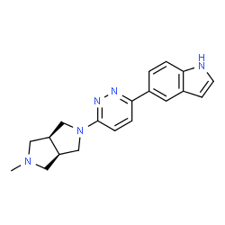 ChemSpider 2D Image | 5-{6-[(3aR,6aS)-5-Methylhexahydropyrrolo[3,4-c]pyrrol-2(1H)-yl]-3-pyridazinyl}-1H-indole | C19H21N5