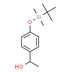 ChemSpider 2D Image | 1-(4-{[Dimethyl(2-methyl-2-propanyl)silyl]oxy}phenyl)ethanol | C14H24O2Si