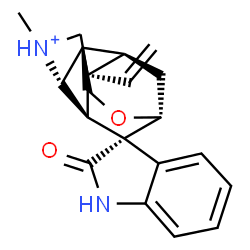 ChemSpider 2D Image | (1'R,2'S,3S,5'S,6'S,8'R,11'S)-4'-Methyl-2-oxo-2'-vinyl-1,2-dihydrospiro[indole-3,7'-[9]oxa[4]azoniatetracyclo[6.3.1.0~2,6~.0~5,11~]dodecane] | C20H23N2O2