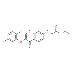 ChemSpider 2D Image | Ethyl {[3-(2,5-dimethylphenoxy)-4-oxo-4H-chromen-7-yl]oxy}acetate | C21H20O6