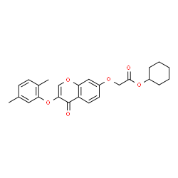 ChemSpider 2D Image | Cyclohexyl {[3-(2,5-dimethylphenoxy)-4-oxo-4H-chromen-7-yl]oxy}acetate | C25H26O6