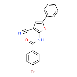 ChemSpider 2D Image | 4-Bromo-N-(3-cyano-5-phenyl-2-furyl)benzamide | C18H11BrN2O2