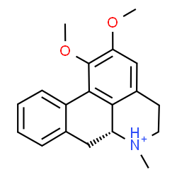 ChemSpider 2D Image | (6aR)-1,2-Dimethoxy-6-methyl-5,6,6a,7-tetrahydro-4H-dibenzo[de,g]quinolinium | C19H22NO2