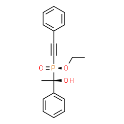 ChemSpider 2D Image | Ethyl (S)-[(1S)-1-hydroxy-1-phenylethyl](phenylethynyl)phosphinate | C18H19O3P
