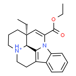 ChemSpider 2D Image | (3alpha,16alpha)-14-(Ethoxycarbonyl)eburnamenin-4-ium | C22H27N2O2