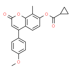 ChemSpider 2D Image | [4-(4-methoxyphenyl)-8-methyl-2-oxo-chromen-7-yl] cyclopropanecarboxylate | C21H18O5