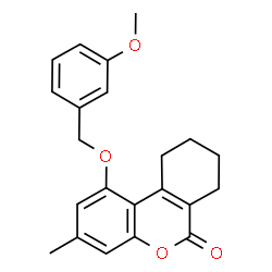 ChemSpider 2D Image | 1-[(3-methoxyphenyl)methoxy]-3-methyl-7,8,9,10-tetrahydrobenzo[c]chromen-6-one | C22H22O4