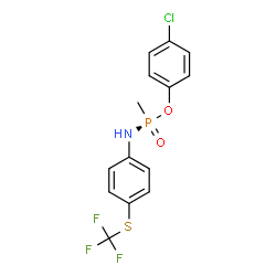 ChemSpider 2D Image | 4-Chlorophenyl (S)-P-methyl-N-{4-[(trifluoromethyl)sulfanyl]phenyl}phosphonamidate | C14H12ClF3NO2PS