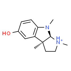 ChemSpider 2D Image | (3aS,8aS)-5-Hydroxy-1,3a,8-trimethyl-1,2,3,3a,8,8a-hexahydropyrrolo[2,3-b]indol-1-ium | C13H19N2O