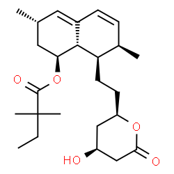 ChemSpider 2D Image | (1S,3S,7R,8R,8aS)-8-{2-[(2R,4S)-4-Hydroxy-6-oxotetrahydro-2H-pyran-2-yl]ethyl}-3,7-dimethyl-1,2,3,7,8,8a-hexahydro-1-naphthalenyl 2,2-dimethylbutanoate | C25H38O5
