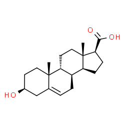 ChemSpider 2D Image | (3beta,8alpha,9beta,17beta)-3-Hydroxyandrost-5-ene-17-carboxylic acid | C20H30O3