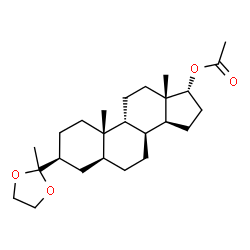 ChemSpider 2D Image | (3beta,5alpha,8alpha,9beta,17alpha)-3-(2-Methyl-1,3-dioxolan-2-yl)androstan-17-yl acetate | C25H40O4
