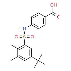 ChemSpider 2D Image | 4-(5-tert-Butyl-2,3-dimethyl-benzenesulfonylamino)-benzoic acid | C19H23NO4S