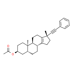 ChemSpider 2D Image | (3beta,5beta,10alpha,17alpha)-17-Methyl-21-phenyl-18-norpregn-13-en-20-yn-3-yl acetate | C29H36O2