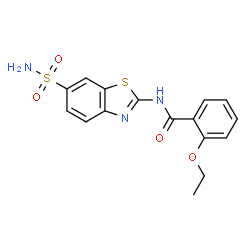 ChemSpider 2D Image | 2-ethoxy-N-(6-sulfamoyl-1,3-benzothiazol-2-yl)benzamide | C16H15N3O4S2