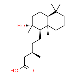 ChemSpider 2D Image | (3R)-5-[(1R,2R,4aS,8aR)-2-Hydroxy-2,5,5,8a-tetramethyldecahydro-1-naphthalenyl]-3-methylpentanoic acid | C20H36O3