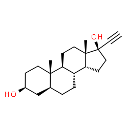 ChemSpider 2D Image | (3beta,5alpha,14beta,17alpha)-Pregn-20-yne-3,17-diol | C21H32O2