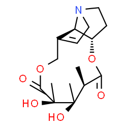 ChemSpider 2D Image | (3R,4S,5S,13aS,13bR)-4,5-Dihydroxy-3,4,5-trimethyl-4,5,8,10,12,13,13a,13b-octahydro-2H-[1,6]dioxacycloundecino[2,3,4-gh]pyrrolizine-2,6(3H)-dione | C16H23NO6