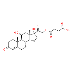 ChemSpider 2D Image | 4-{[(11alpha,14beta)-11,17-Dihydroxy-3,20-dioxopregn-4-en-21-yl]oxy}-4-oxobutanoic acid | C25H34O8